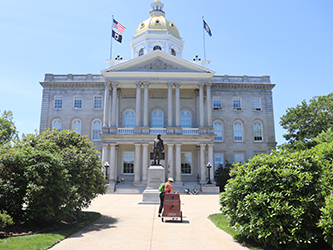 bike bookmobile in front of NH State capitol